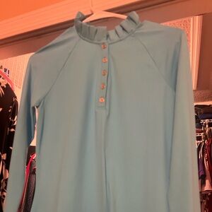Lilly Pulitzer Luxletic Long Sleeve Button up Tee, size large